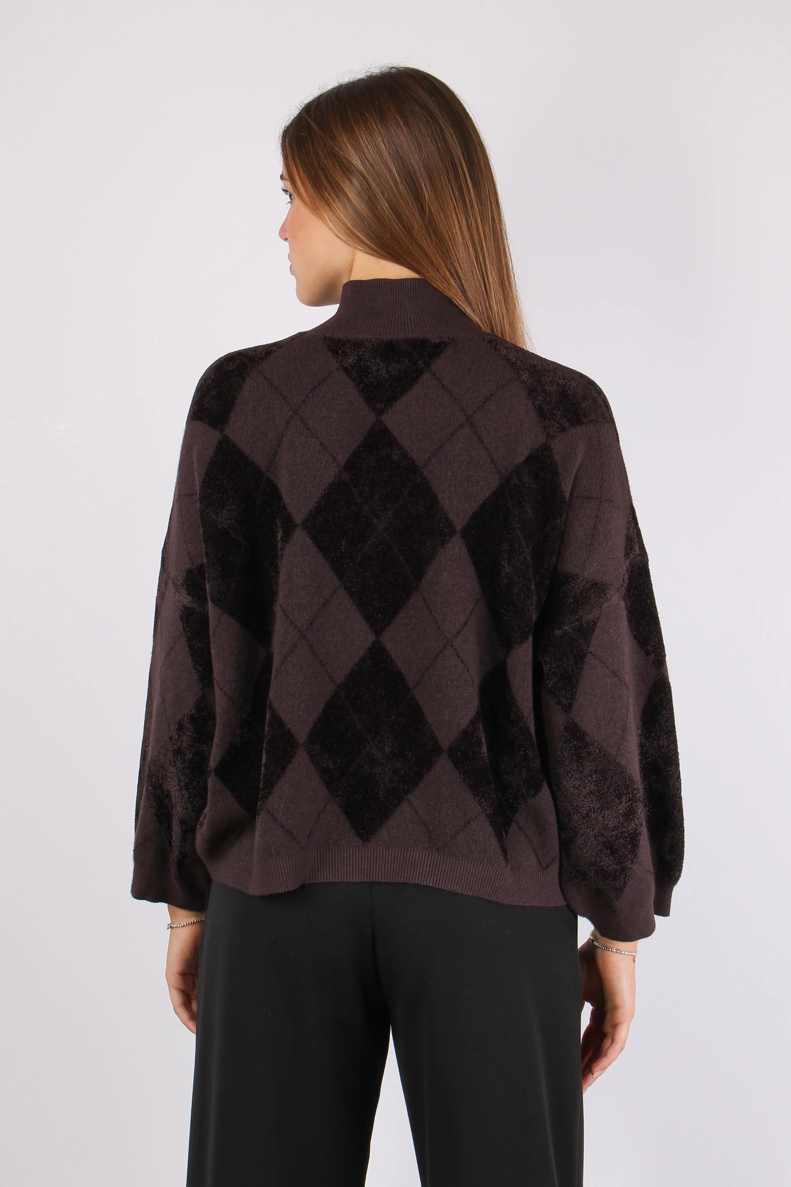 Collo Alto Rombi Ciniglia Inta Moro - immagine 5