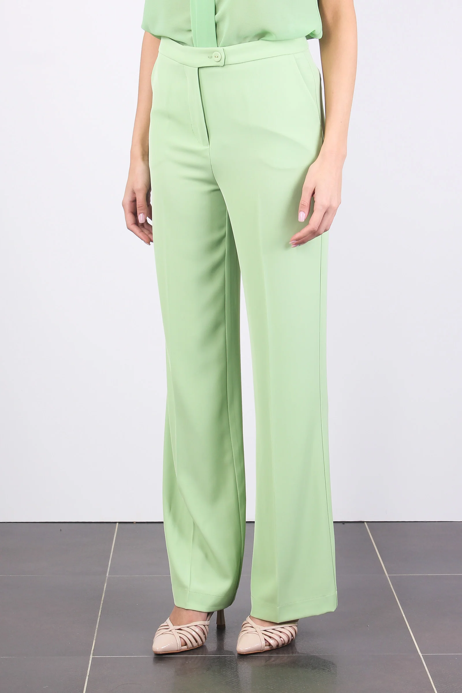 Pantalone Palazzo Fluido Verde - immagine 5