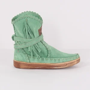 Stivaletto Frange Basso Verde Acqua