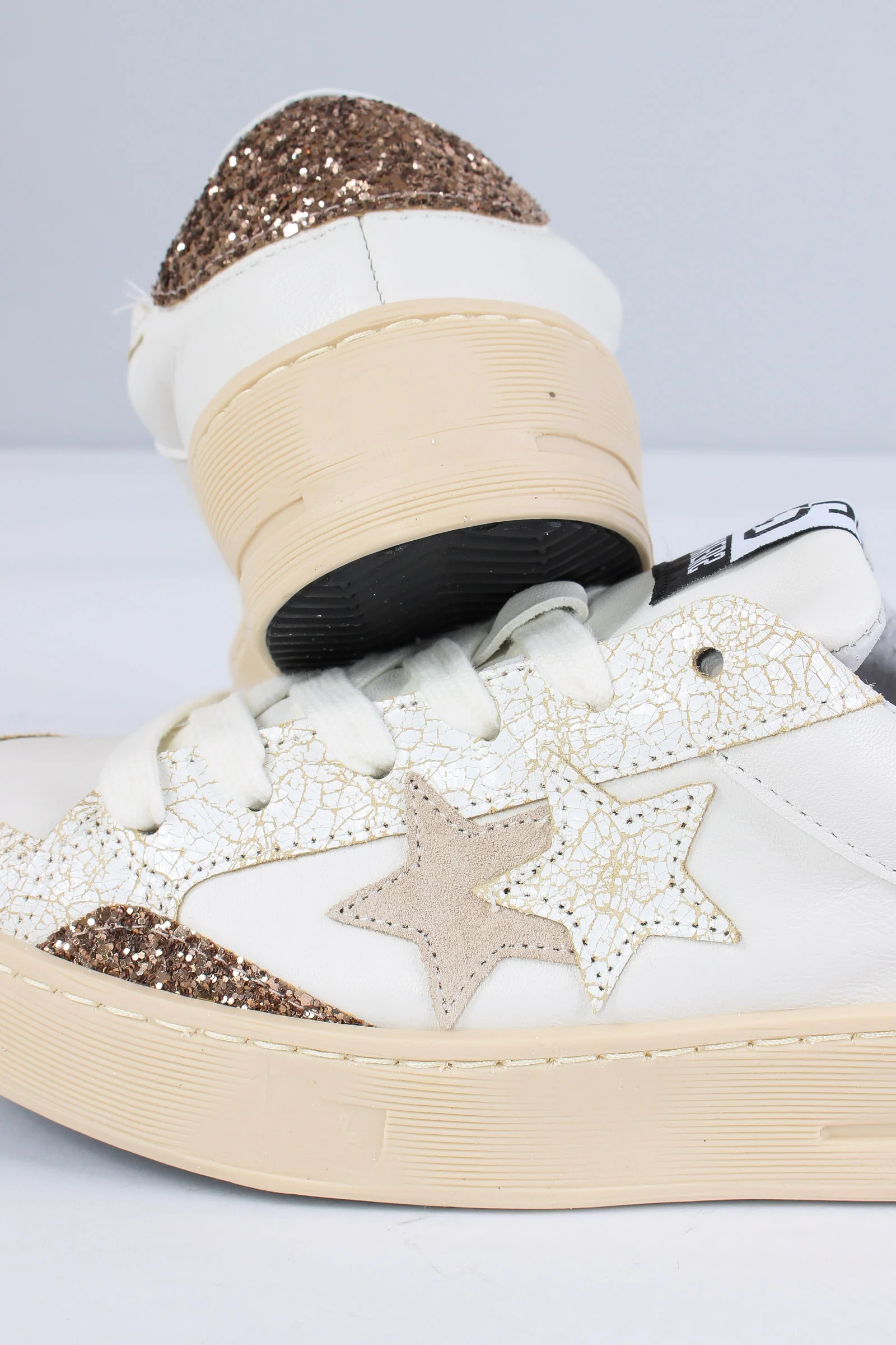 Sneakers Enjoy Star Glitter Bianco/oro - immagine 5