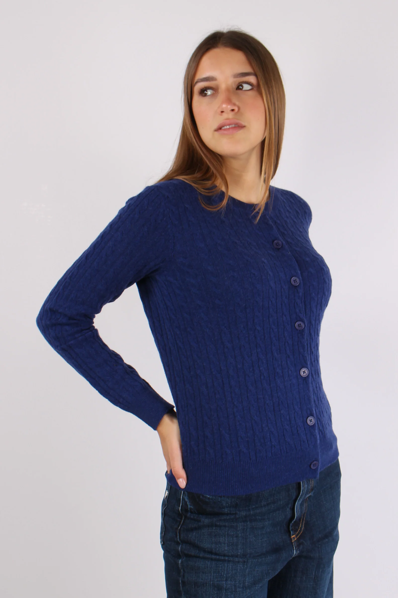 Cardigan Bottoni Trecce Blue - immagine 7