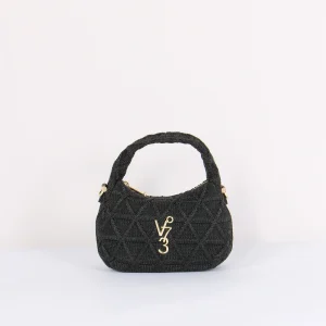 Dalia Mini Hobo Intreccio Crochet Nero