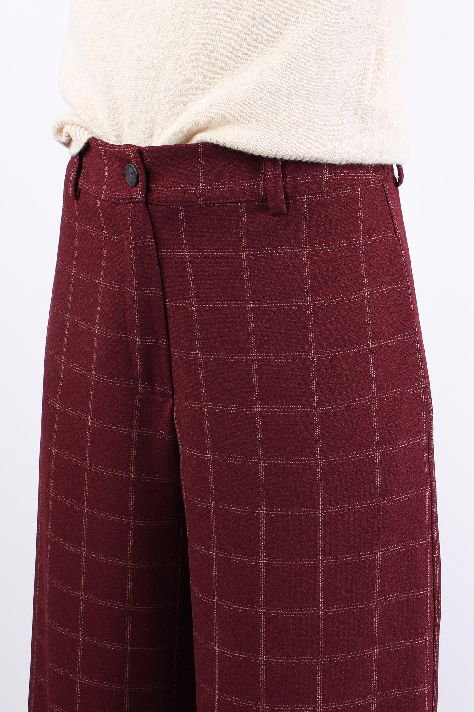 Pantalone Palazzo Quadro Bordeaux - immagine 8