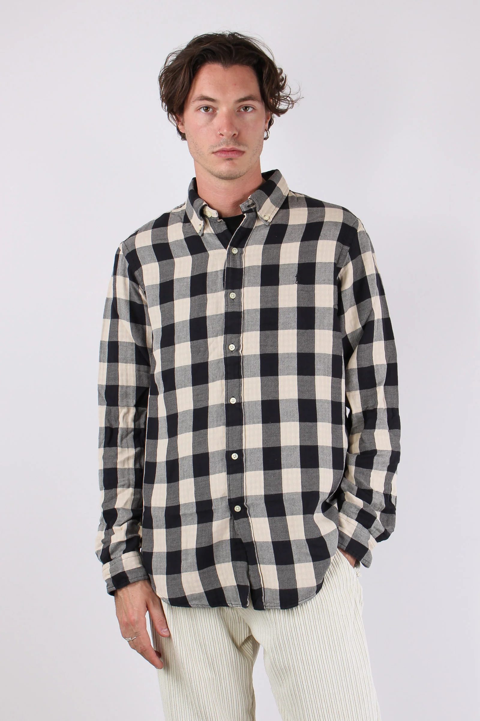 Camicia Fantasia Quadri Cream/black - immagine 4