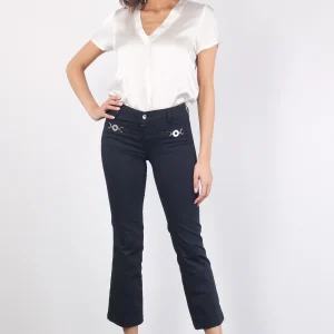 Pantalone Trombetta Tasche Fib Blu Navy