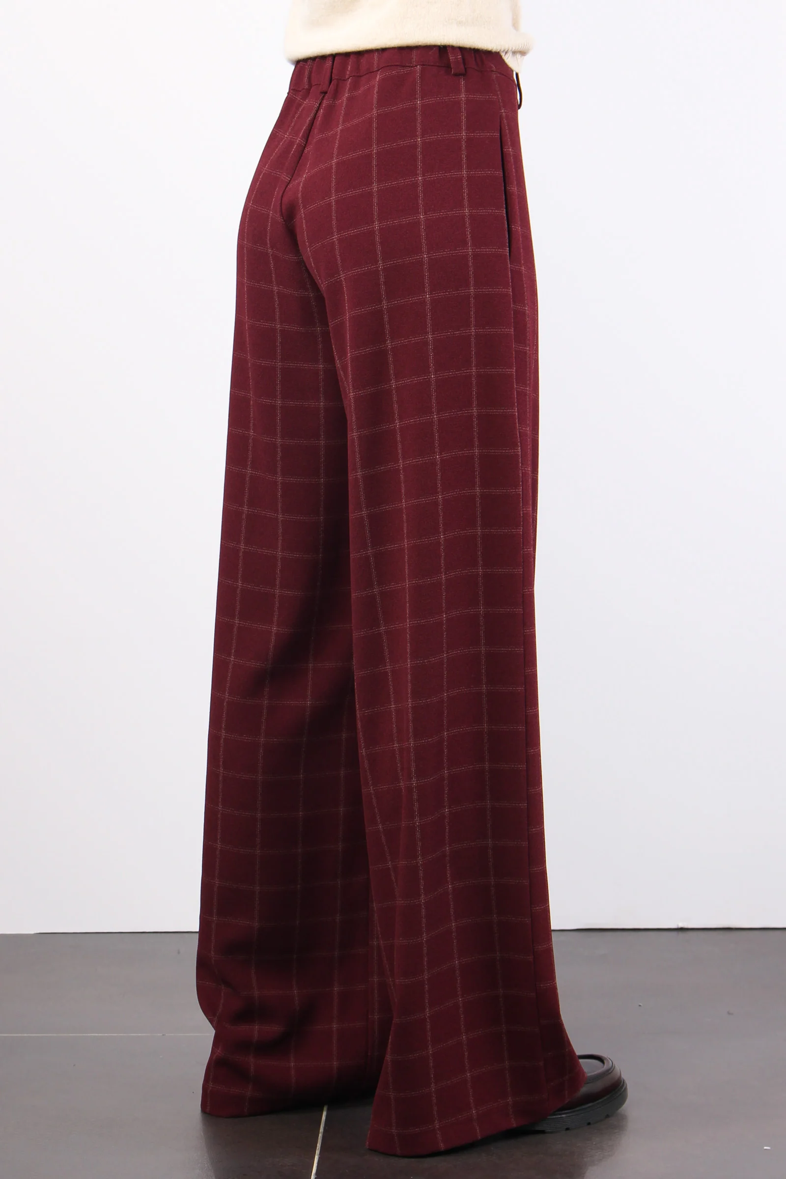 Pantalone Palazzo Quadro Bordeaux - immagine 7