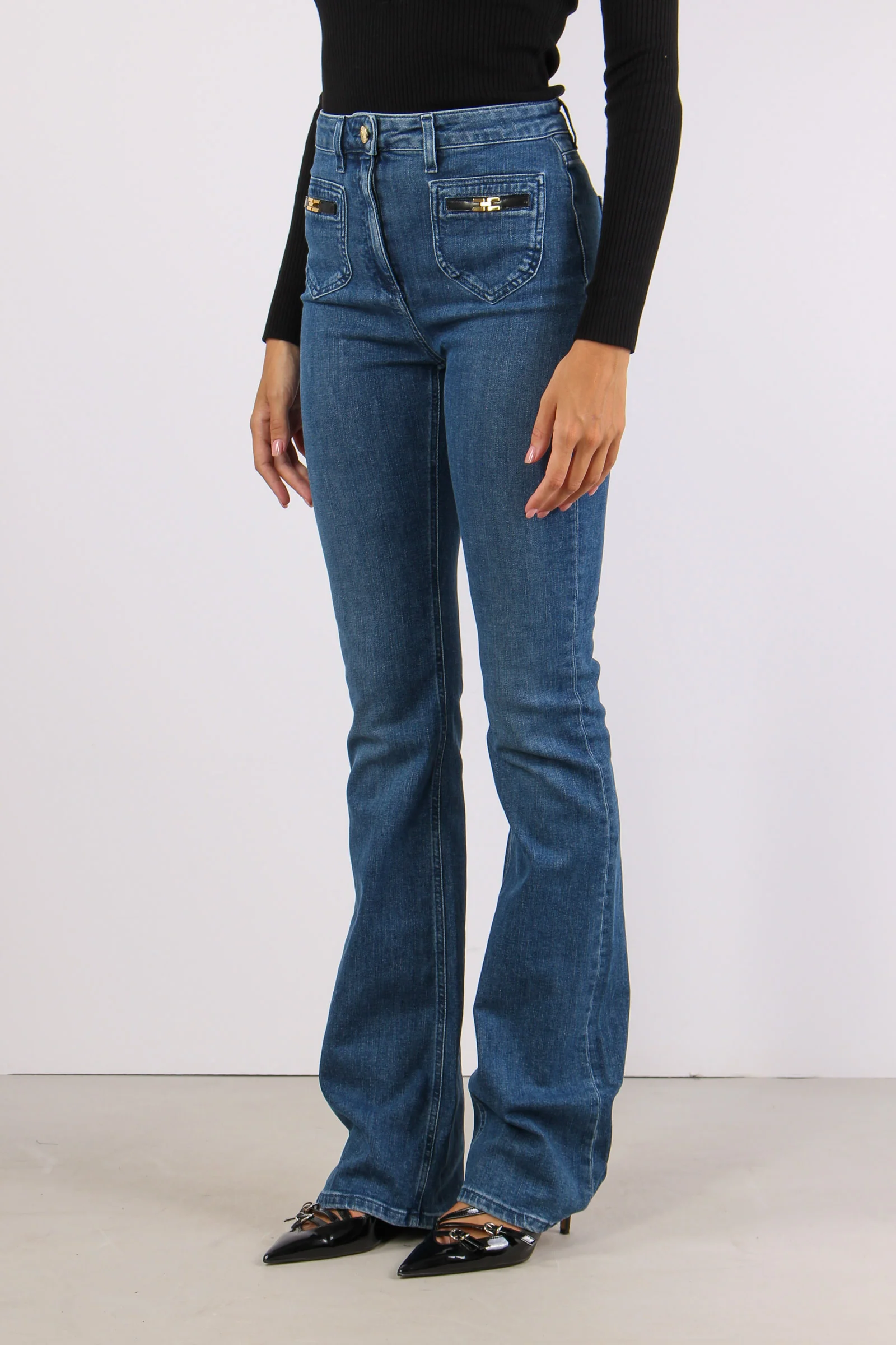 Jeans Bootcut Ecopelle Tasca Blue Denim - immagine 8