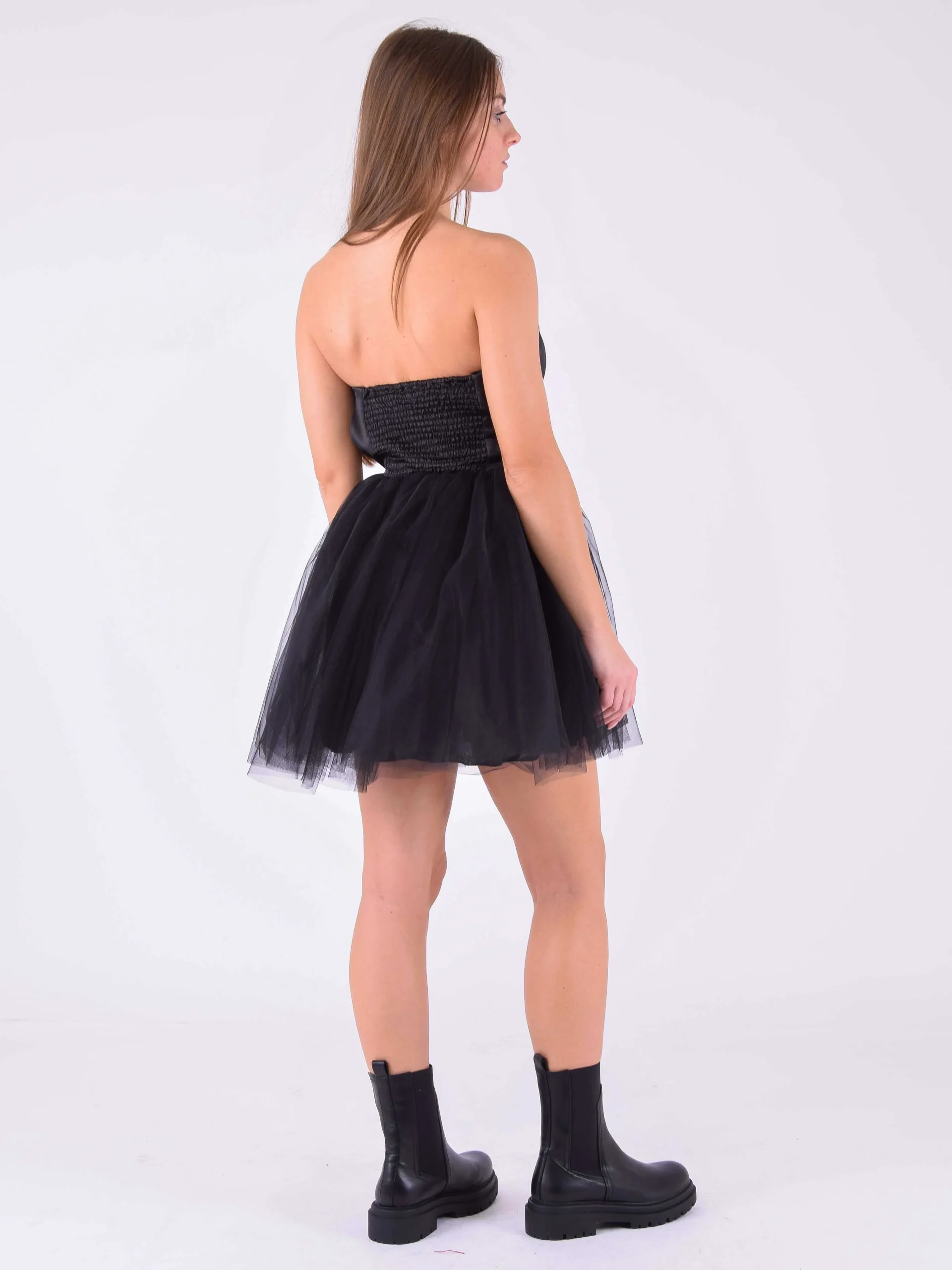 Abito Tulle Bustier Raso Black - immagine 3