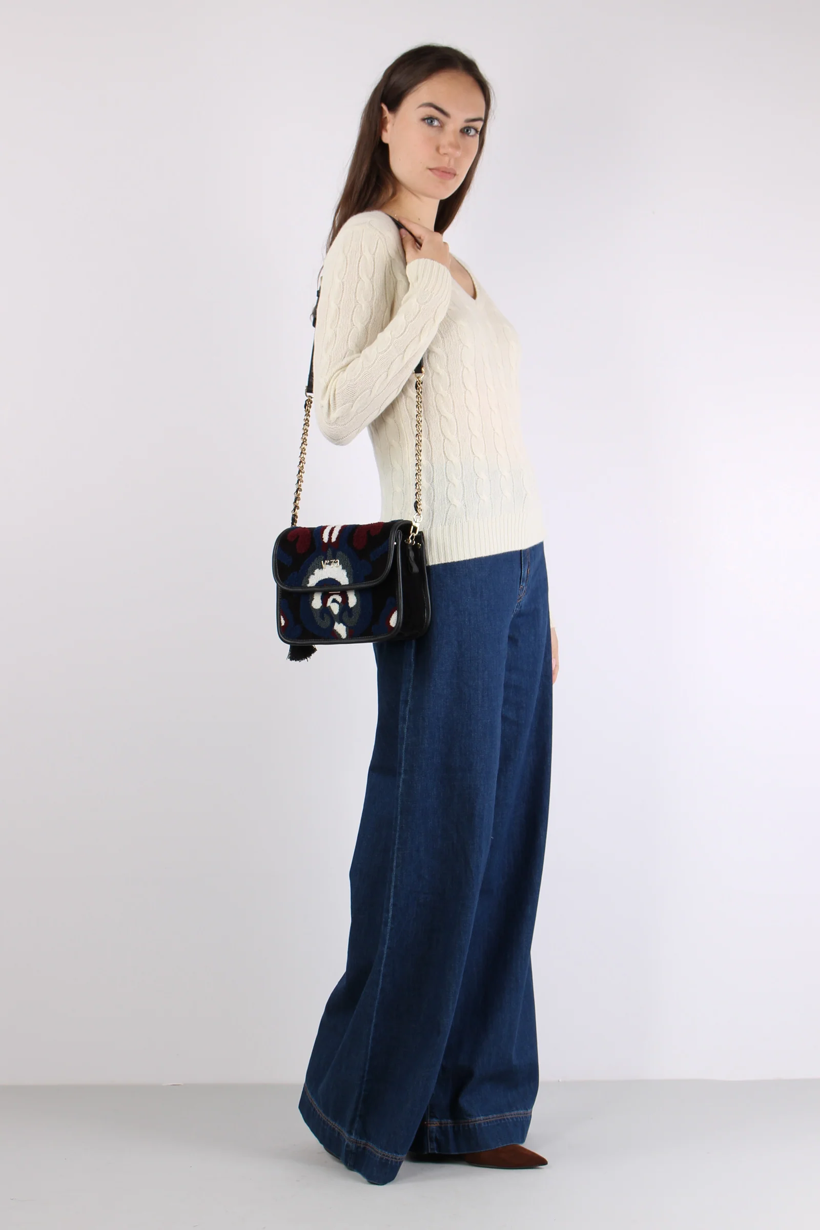 Maglia Scavo V Trecce Cream - immagine 7