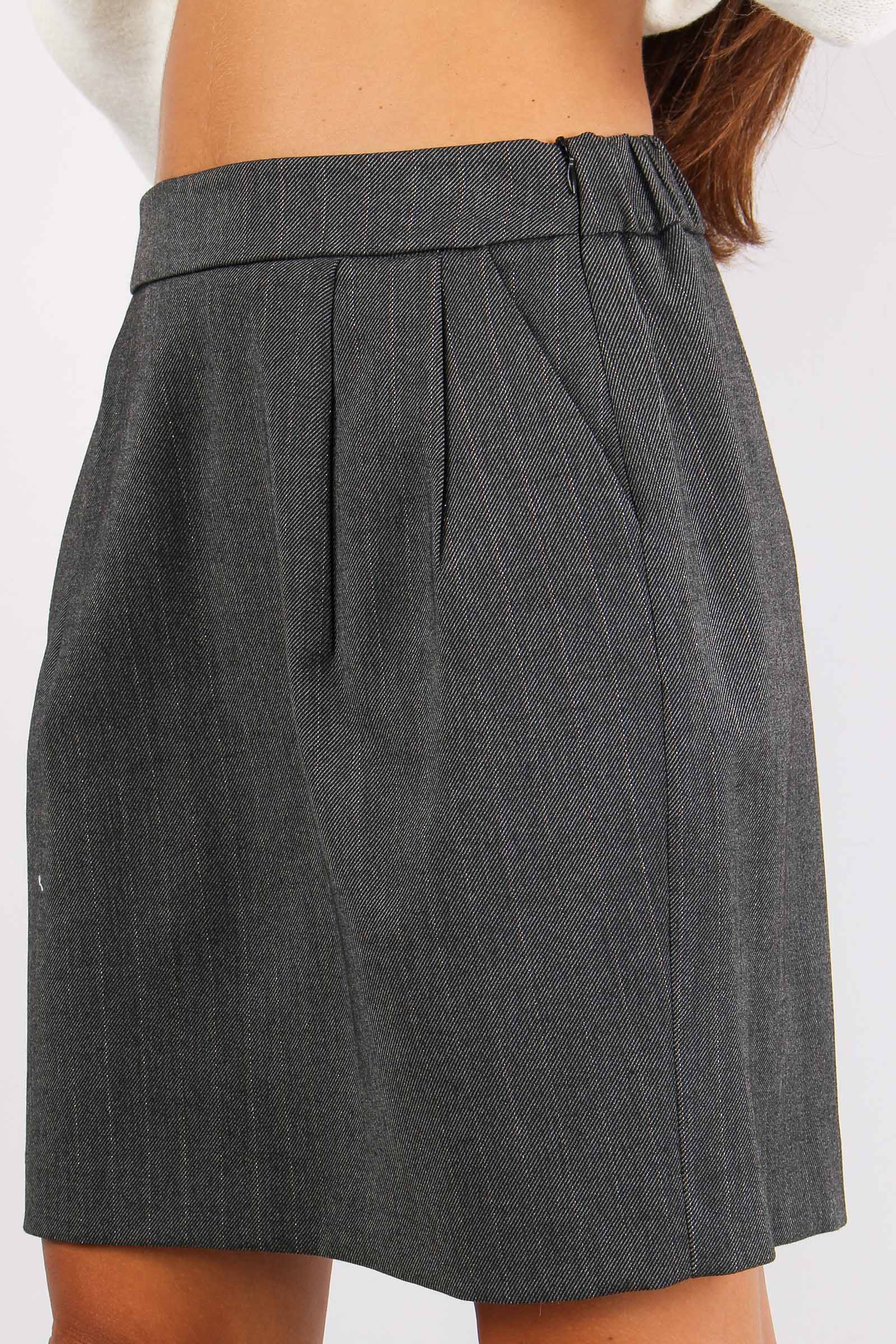 Barse Minigonna Gessata Lurex Grigio - immagine 7