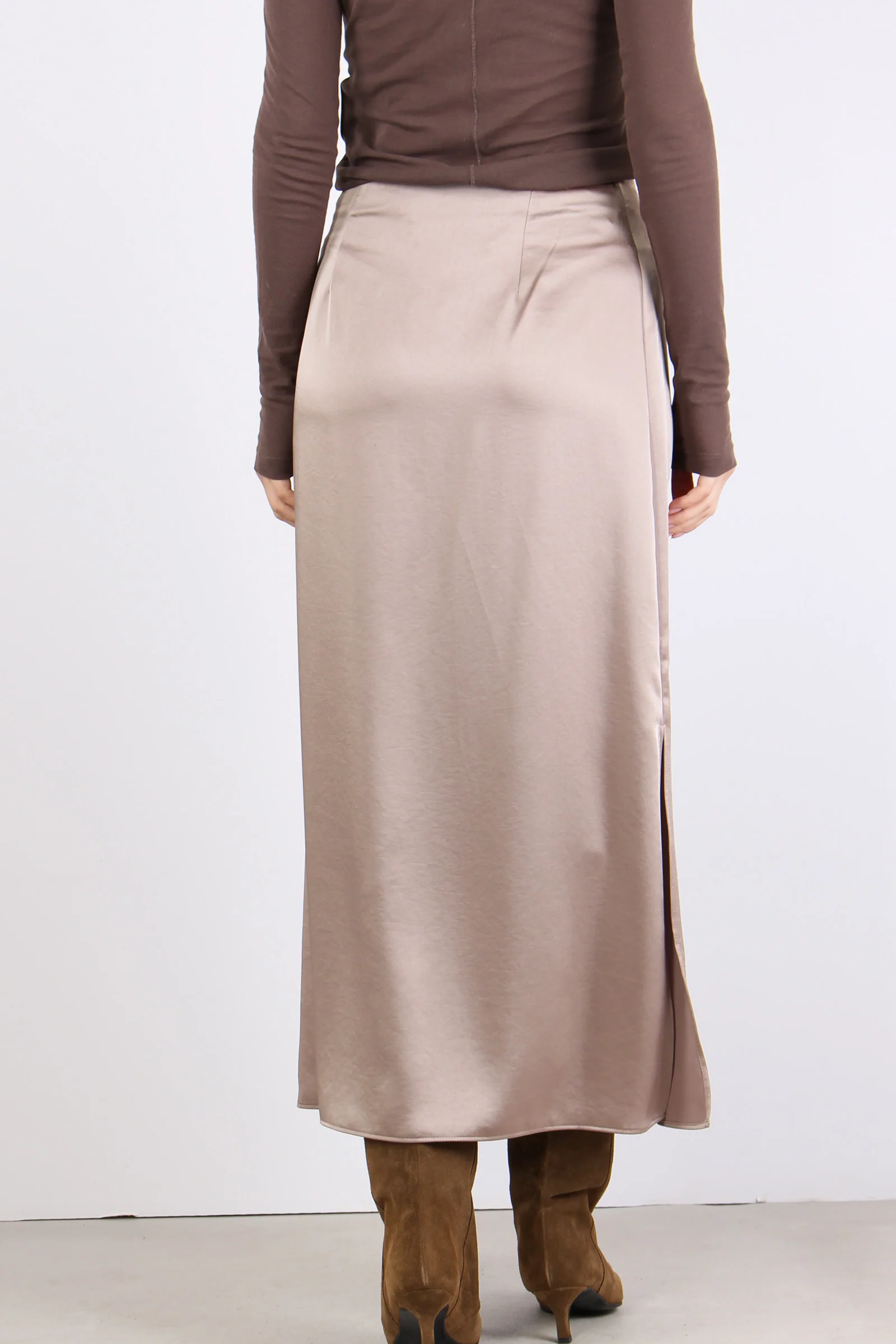 Angelo Gonna Raso Lunga Marron Glace - immagine 7