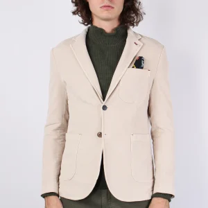 Giacca Velluto Tramata Gesso