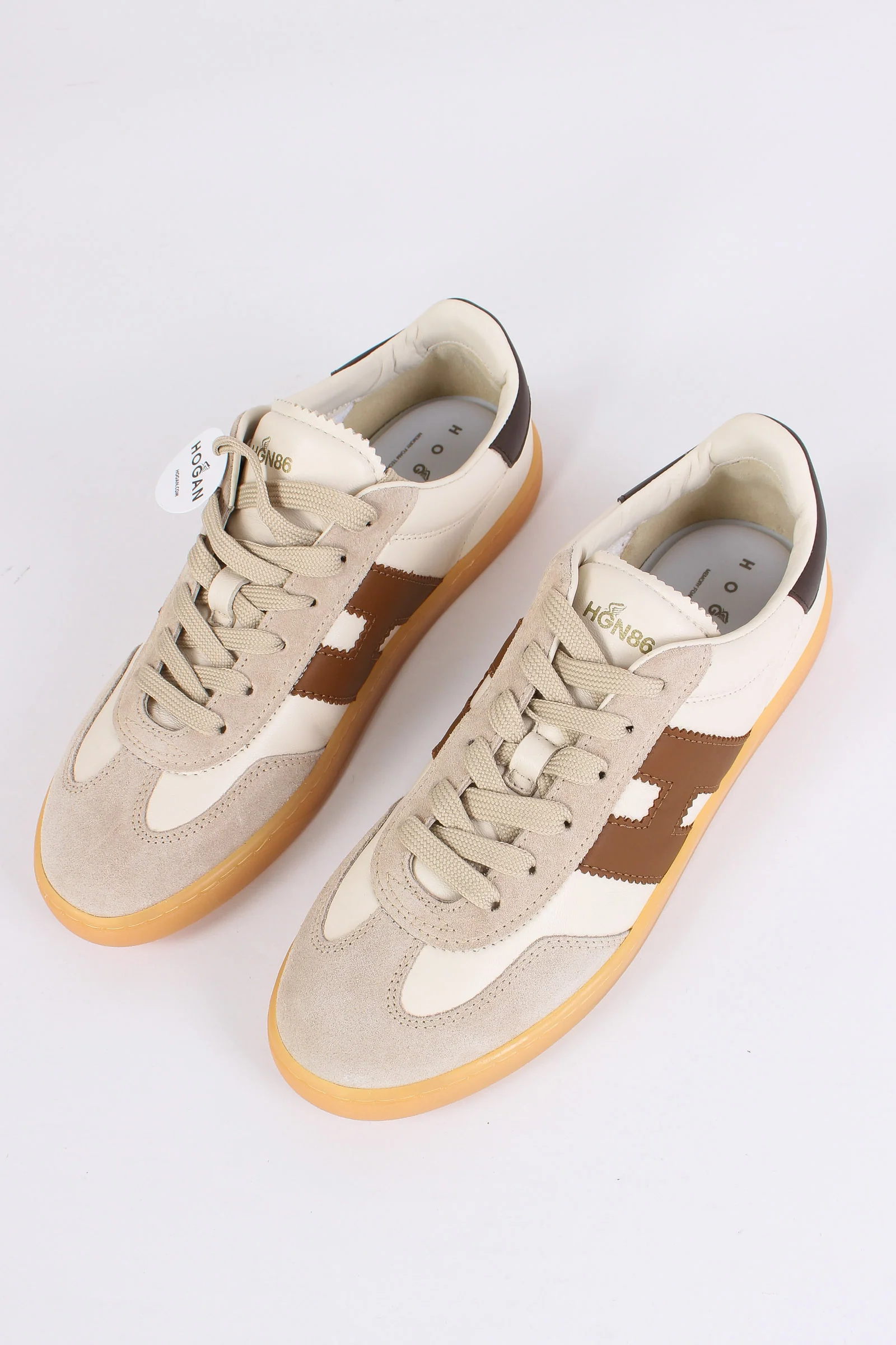 Sneaker Nappa Inserti Camoscio Avorio/beige - immagine 3