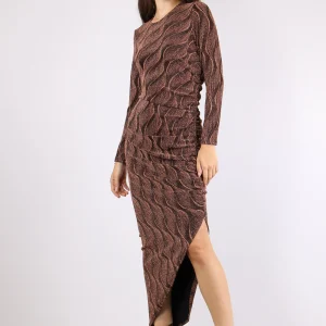 Abito Fantasia Lurex Bronzo