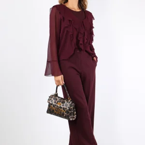 Camicia Rouge Crepe Bordeaux