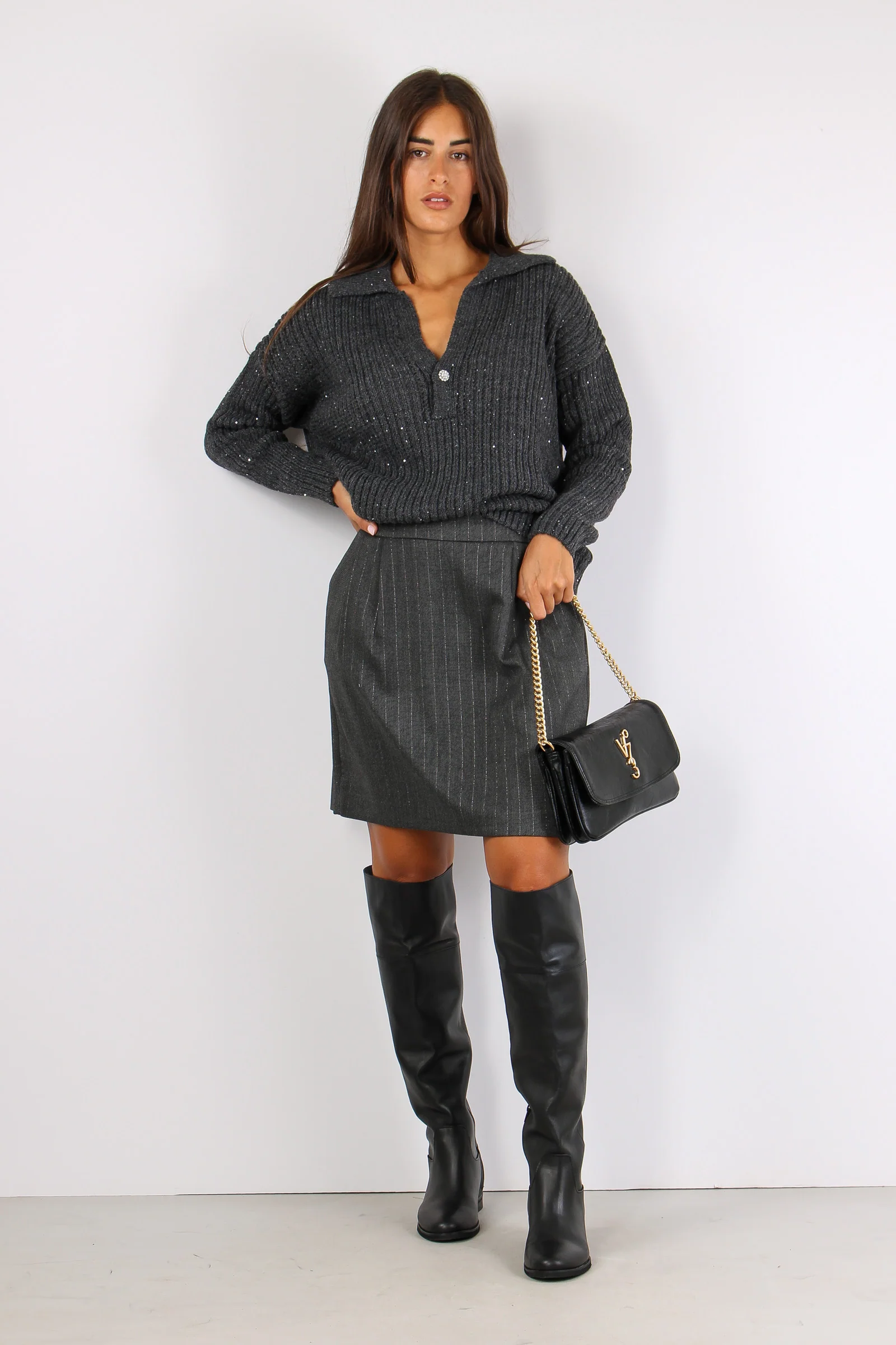 Almerigo Maglia Scavo V Costa Antracite - immagine 6