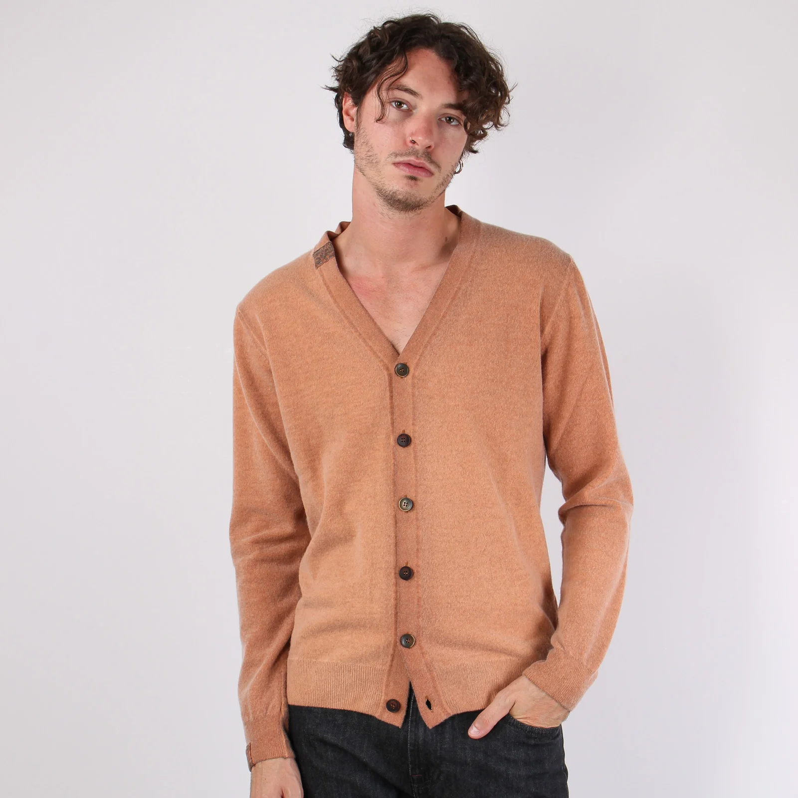 Cardigan Contrasto Fantasia Ruggine - immagine 9