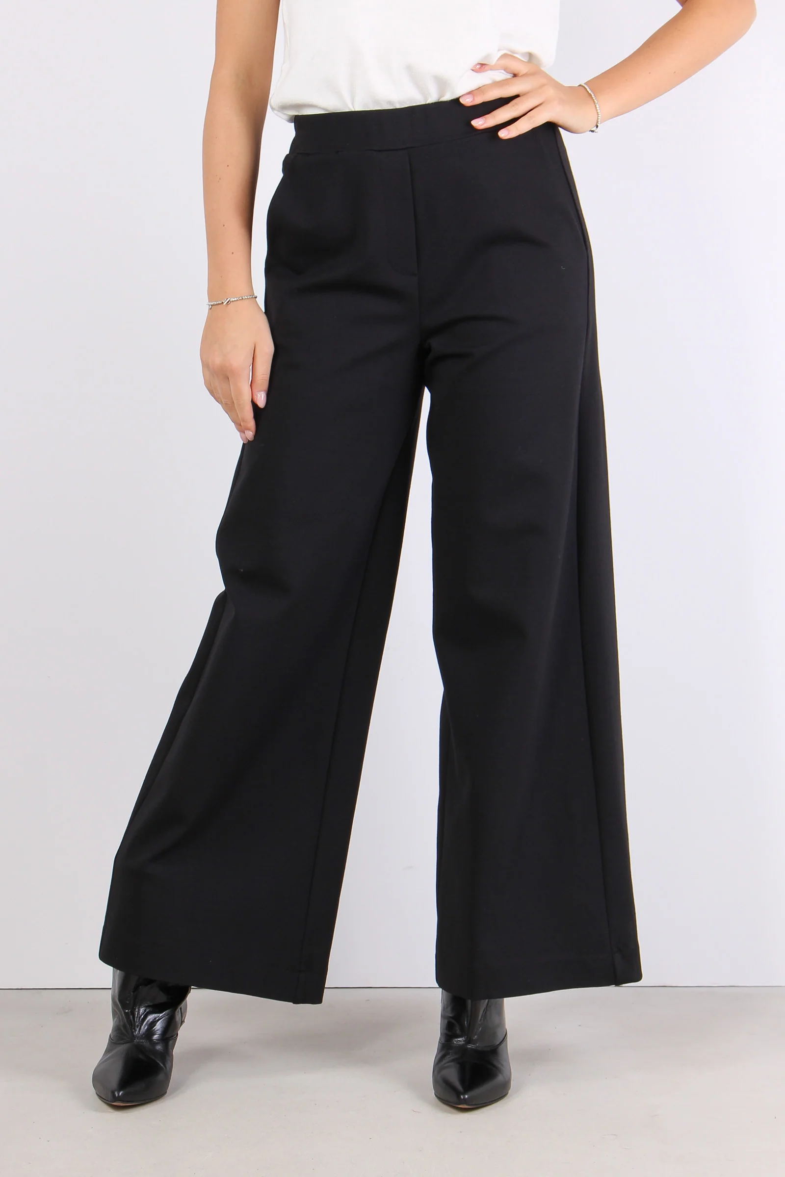 Pantalone Palazzo Punto Milano Nero - immagine 3