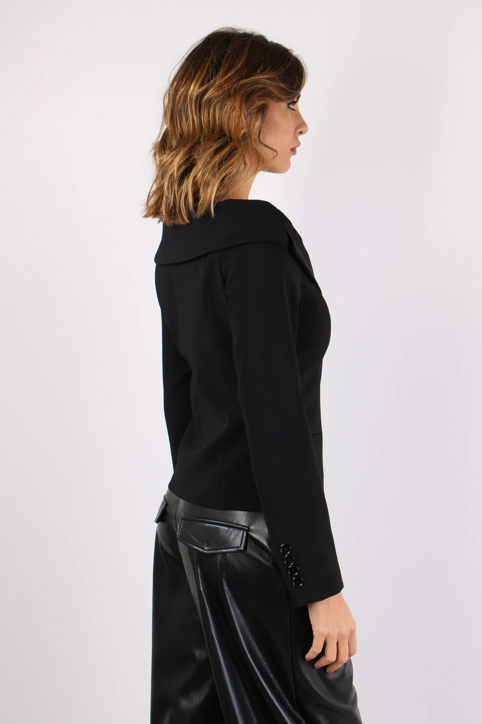 Antonina Giacca Omerale Botton Nero Limousine - immagine 8