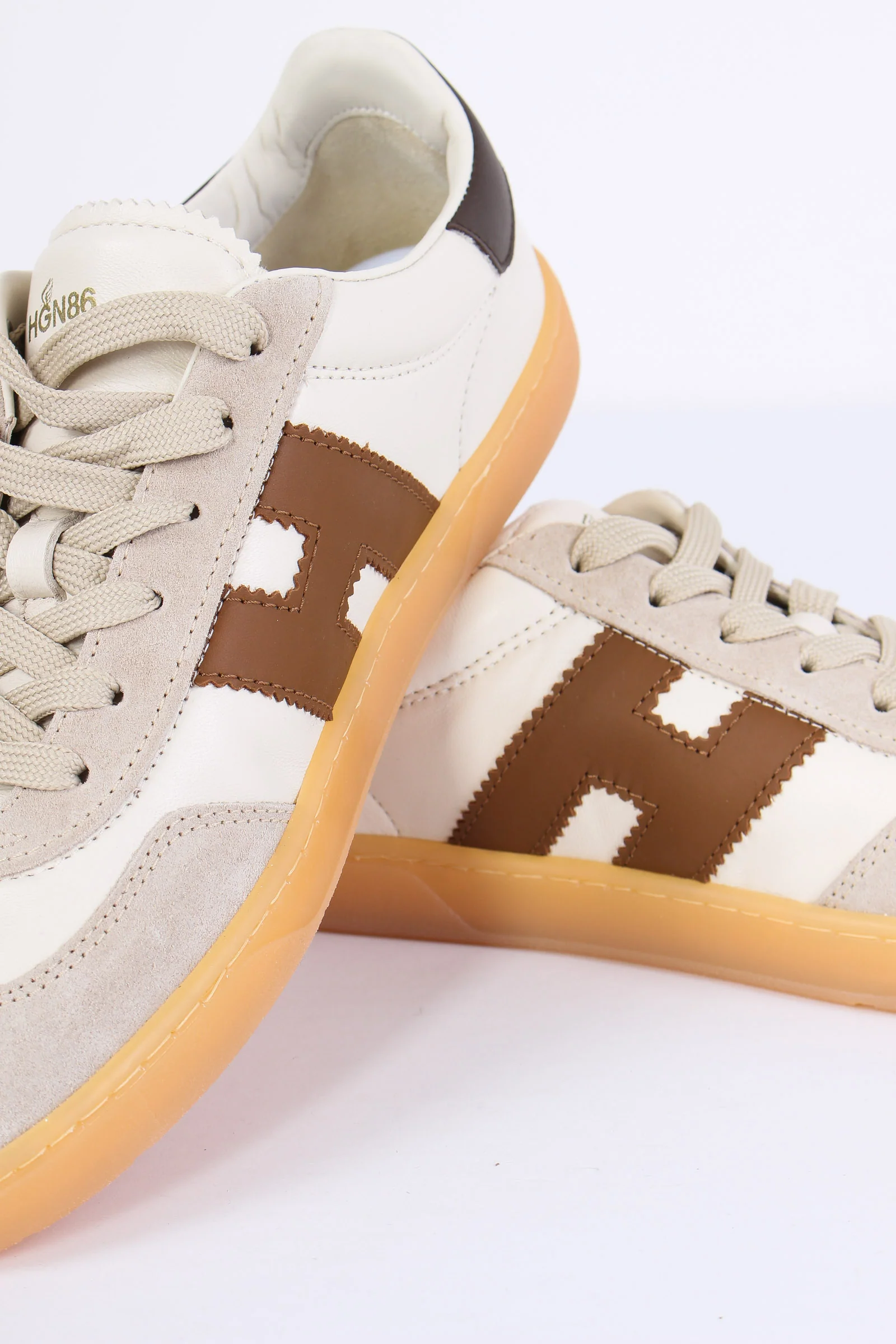 Sneaker Nappa Inserti Camoscio Avorio/beige - immagine 5