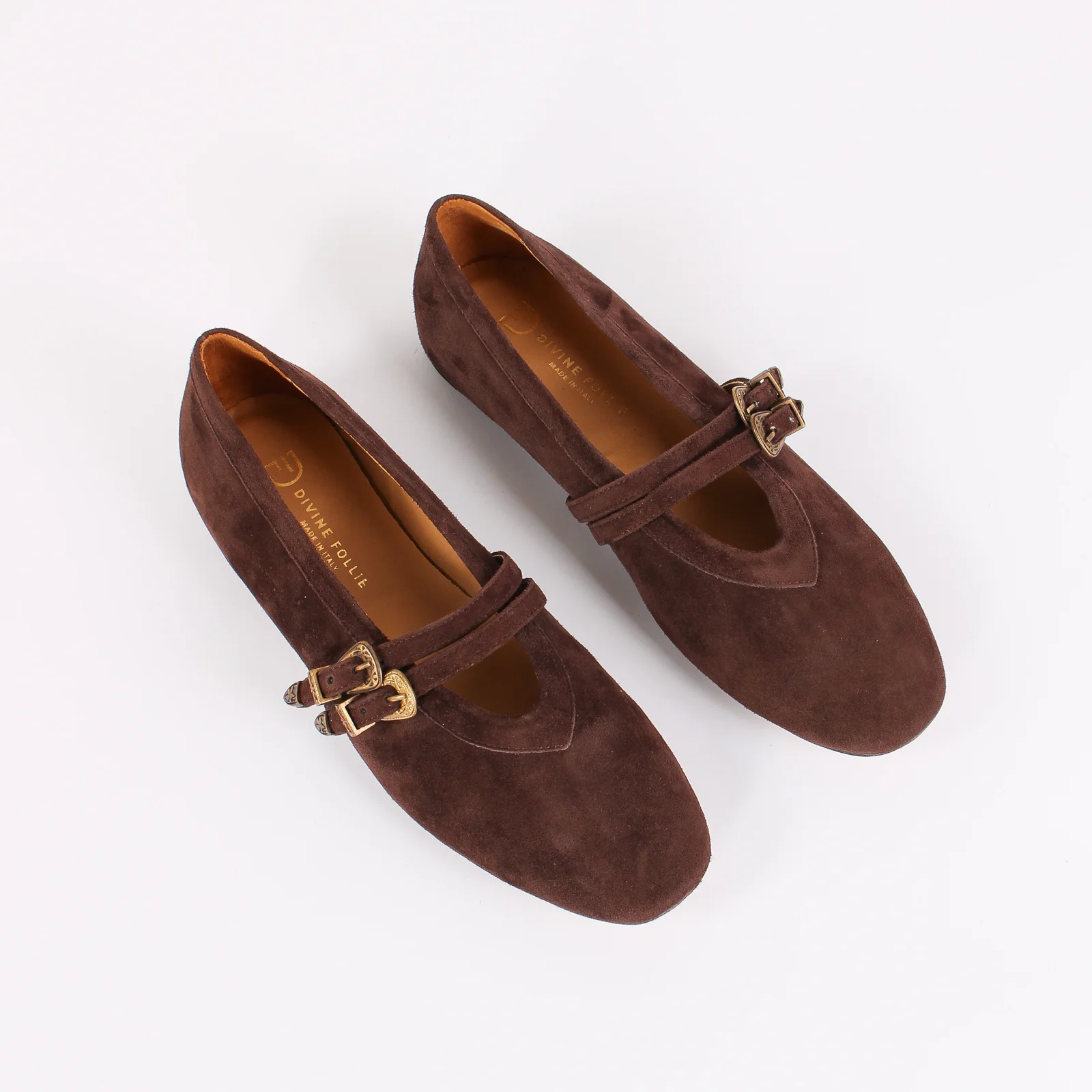 Ballerina Pelle Doppia Fibbia Cioccolato - immagine 9