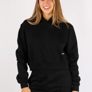 Felpa Corta Cappuccio Nero