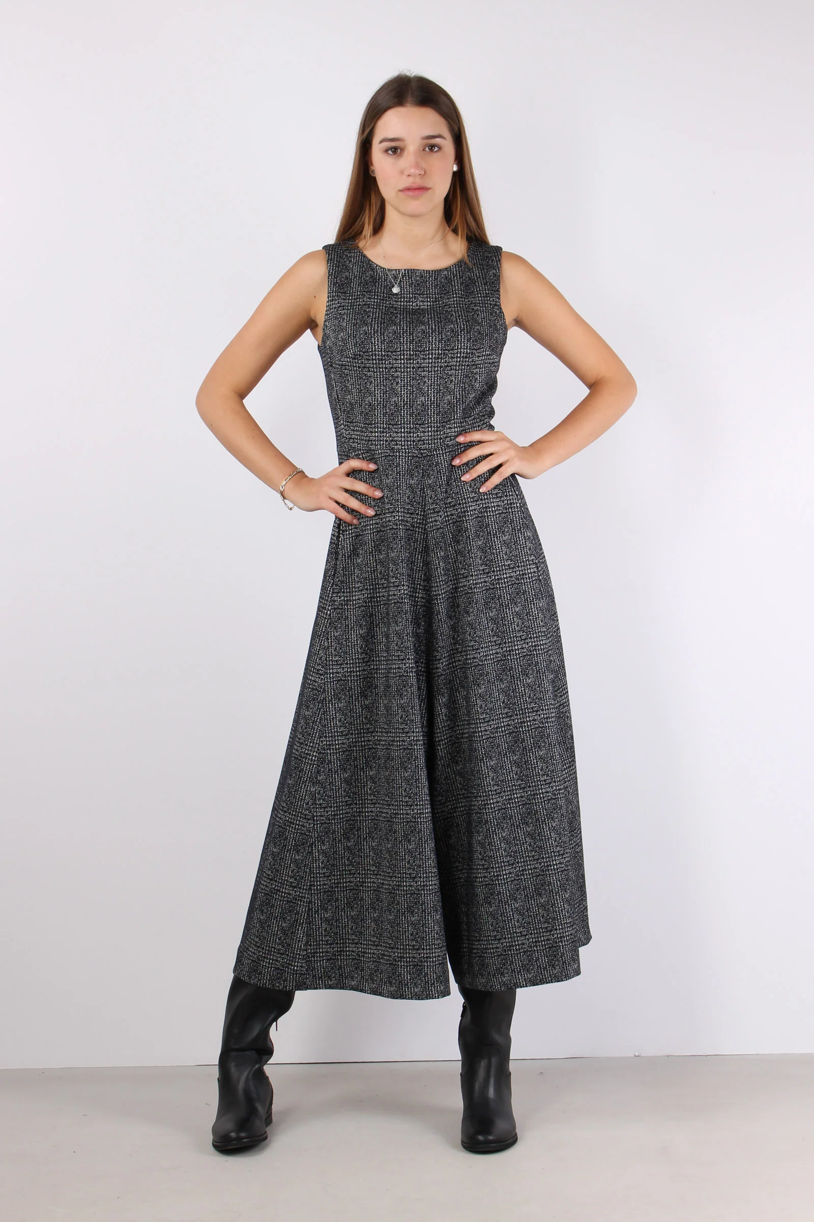 Tuta Pantalone Palazzo Nero/grigio