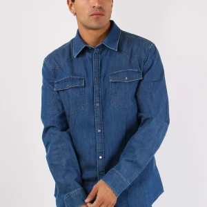 Camicia Denim Slim Denim Scuro