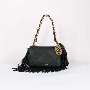 Tracollina Trapunta Frange Black