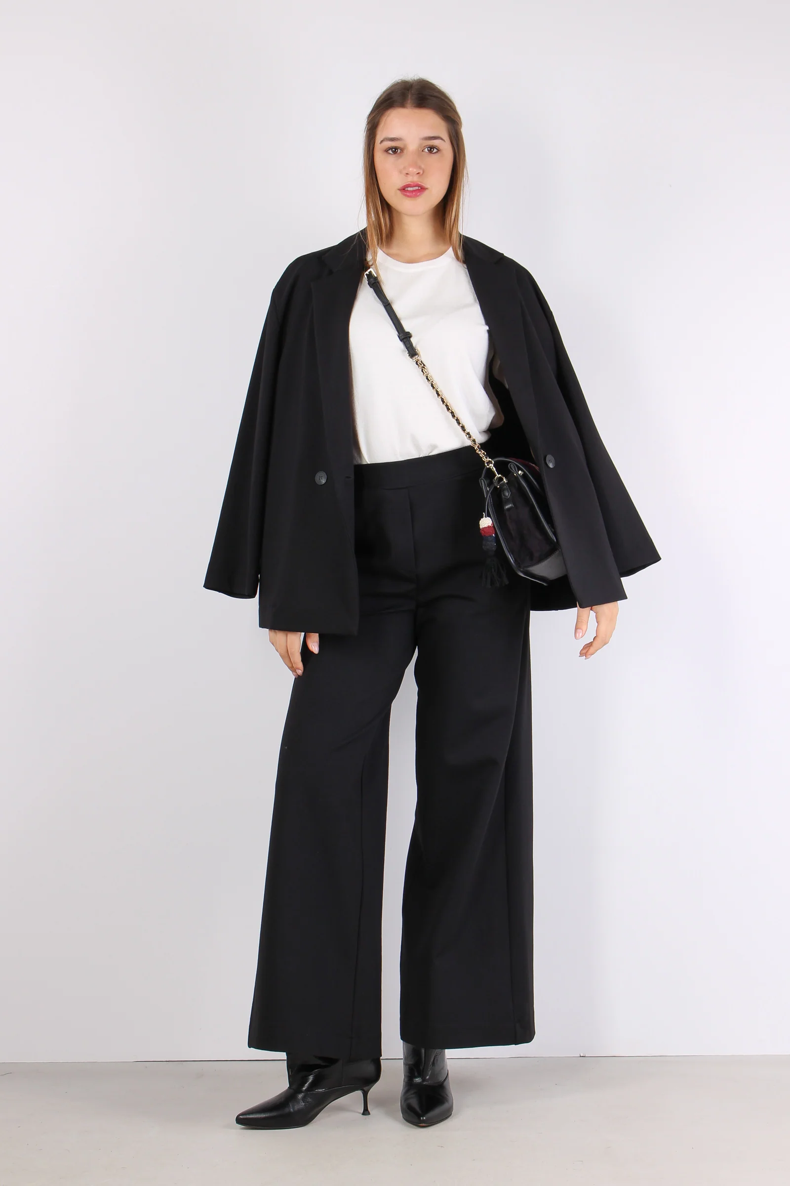 Pantalone Palazzo Punto Milano Nero - immagine 6