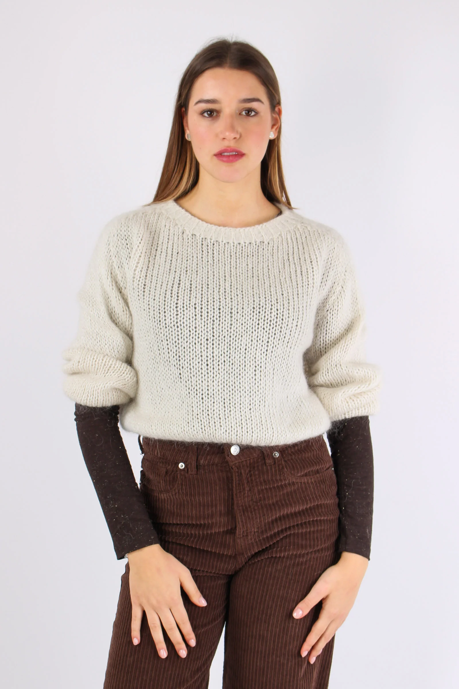 Maglia Scatoletta Filo Lurex Crema - immagine 3