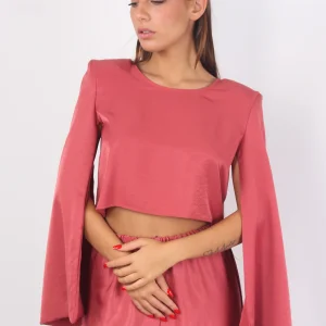 Blusa Spallone Manica Aperta Fard