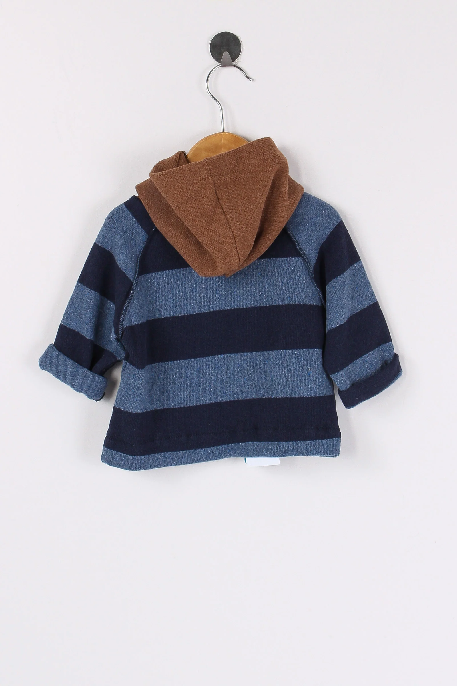 Maglia Righe Cappuccio Coccio Denim/avio - immagine 3