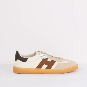 Sneaker Inserto Camoscio Beige/avorio