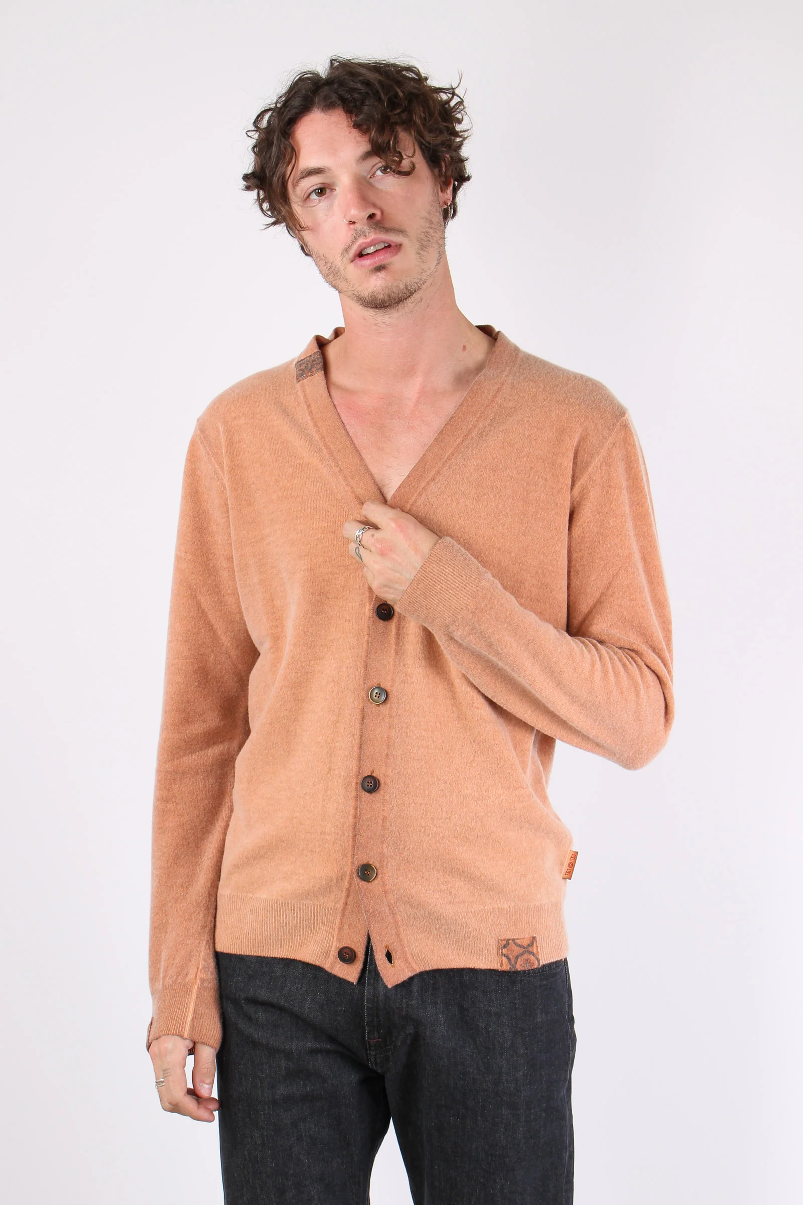 Cardigan Contrasto Fantasia Ruggine - immagine 3