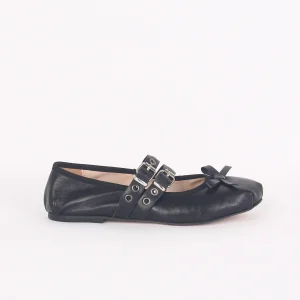 Ballerina Fibbia Borchie Vera Nero