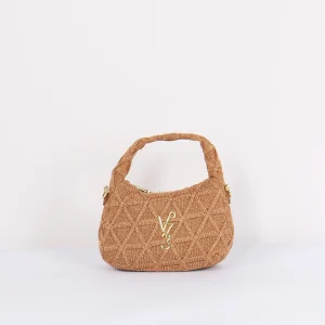 Dalia Mini Hobo Intreccio Crochet Cuoio