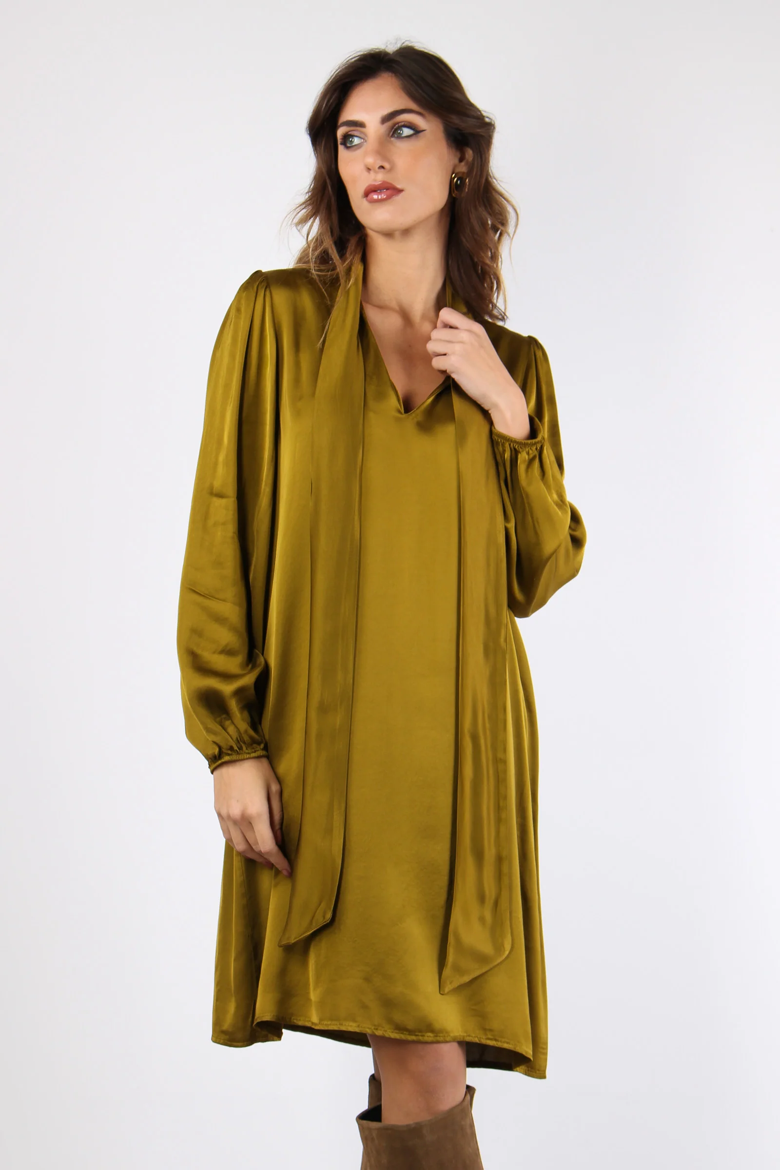 Abito Fiocco Viscosa Olio - immagine 4