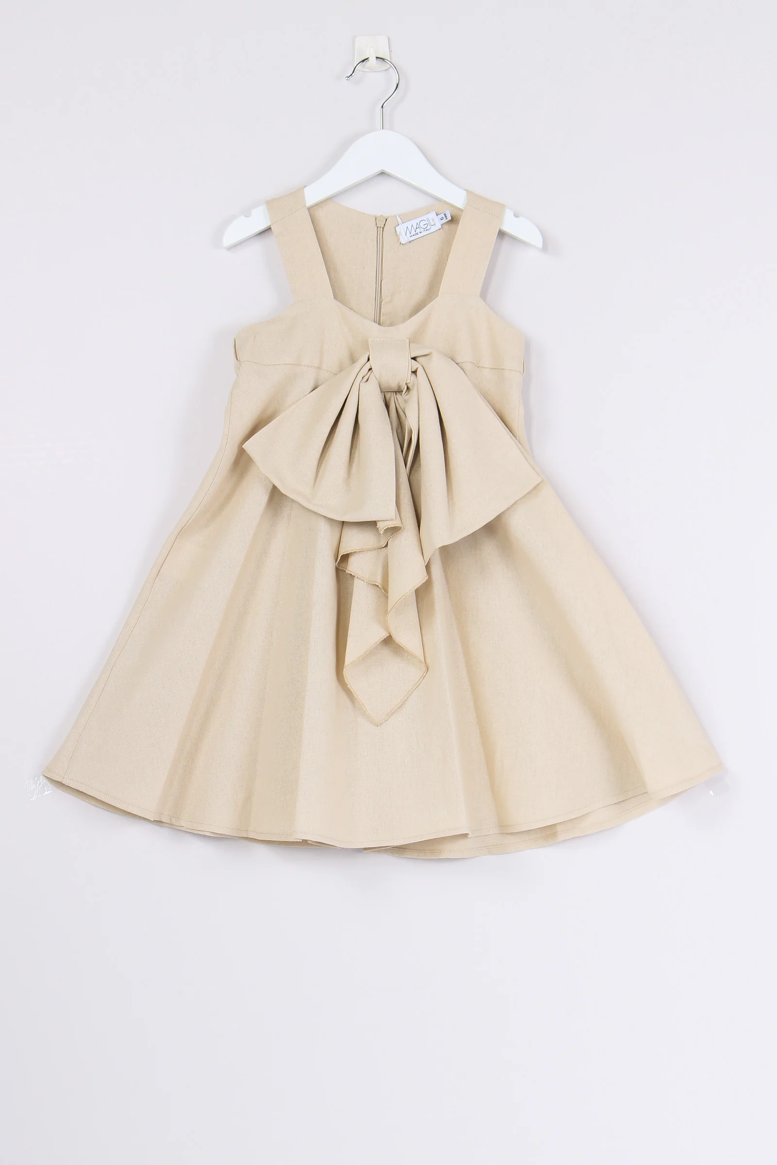 Abito Lino Fiocco Davanti Fantasia