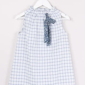 Completo Abito Gonna Check Blu