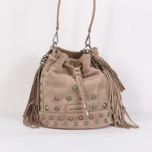 Secchiello Suede Frange Taupe