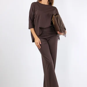 T-shirt Manica 3/4 Misto Visco Moro