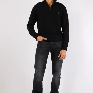 Felpa Mezza Zip Lambswool Polo Black