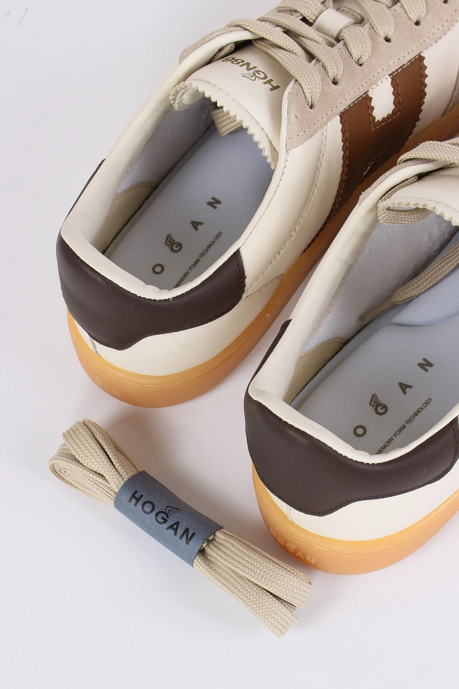 Sneaker Nappa Inserti Camoscio Avorio/beige - immagine 6