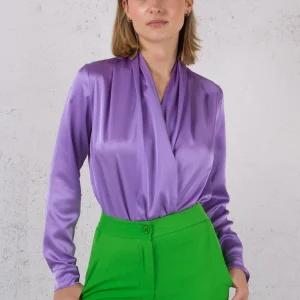 Body Effetto Raso Lilla