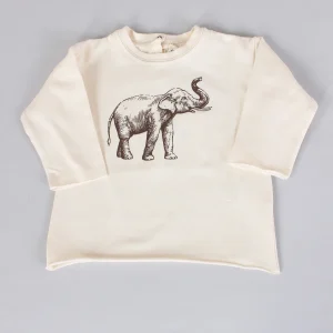 T-shirt Stampa Elefante Naturale