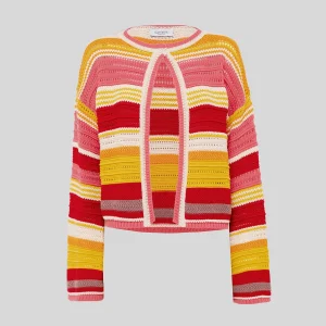 CARDIGAN IN MAGLIA PUNTI SPOSTATI MULTICOLOR