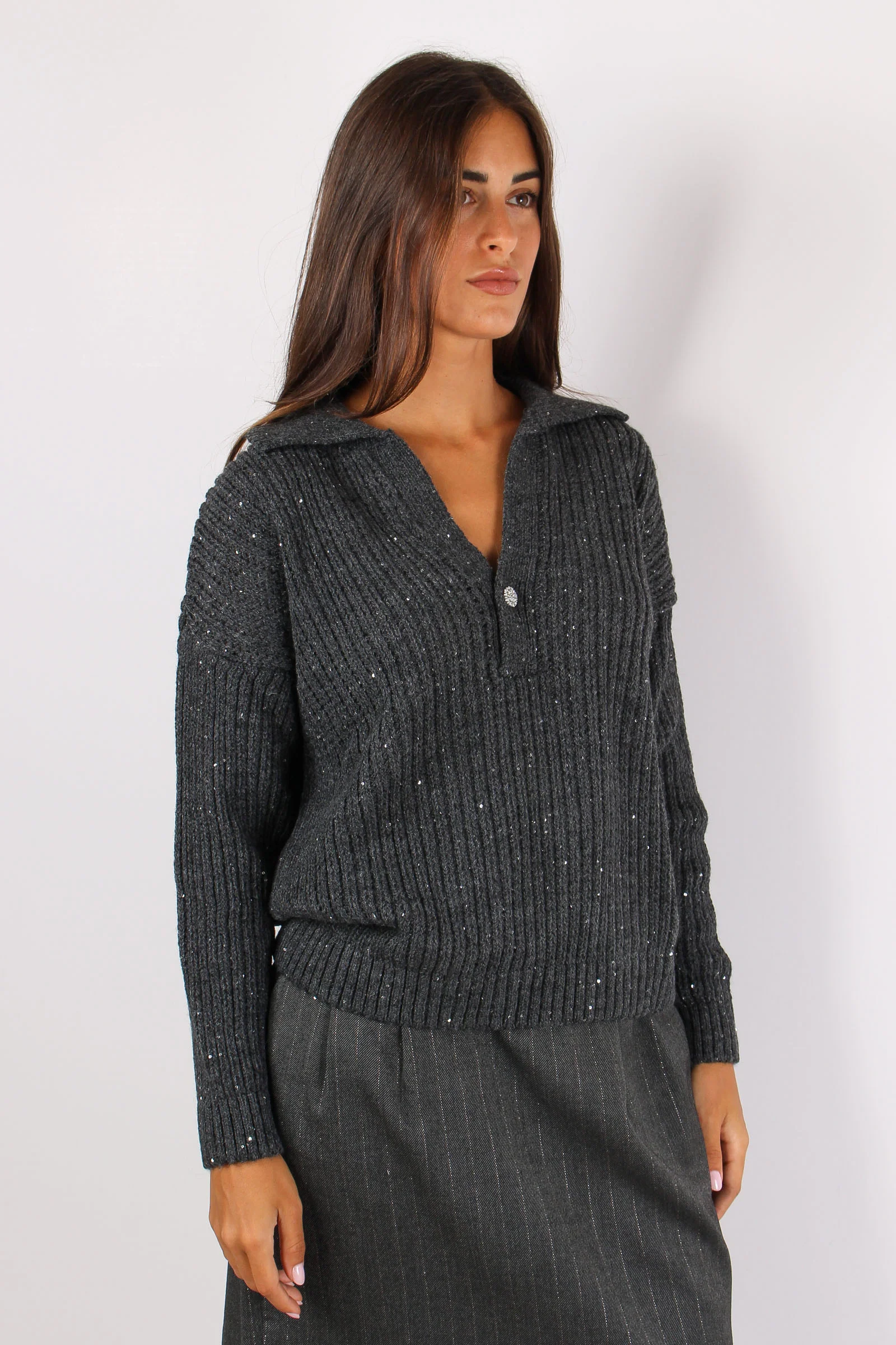 Almerigo Maglia Scavo V Costa Antracite - immagine 8