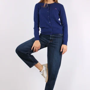 Cardigan Bottoni Trecce Blue