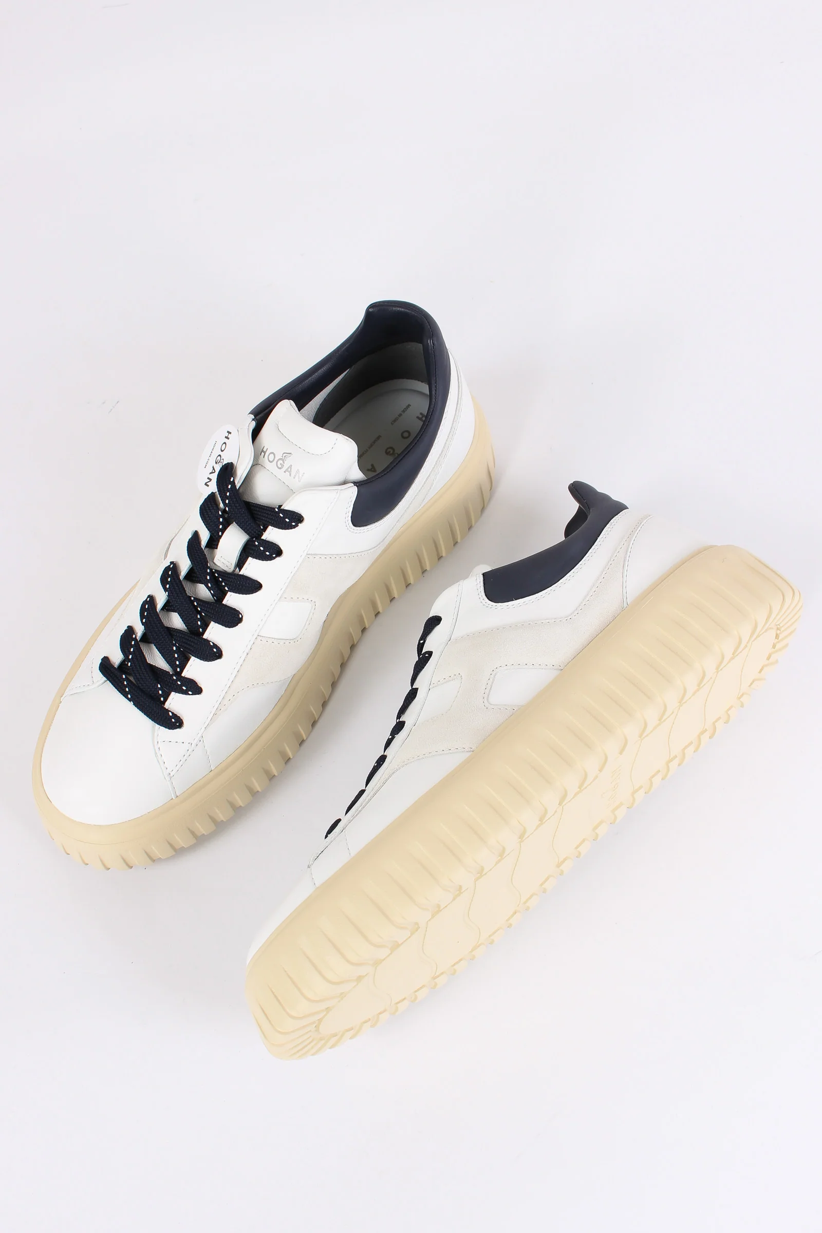 Sneaker Platform Nappa Bianco/blu - immagine 3